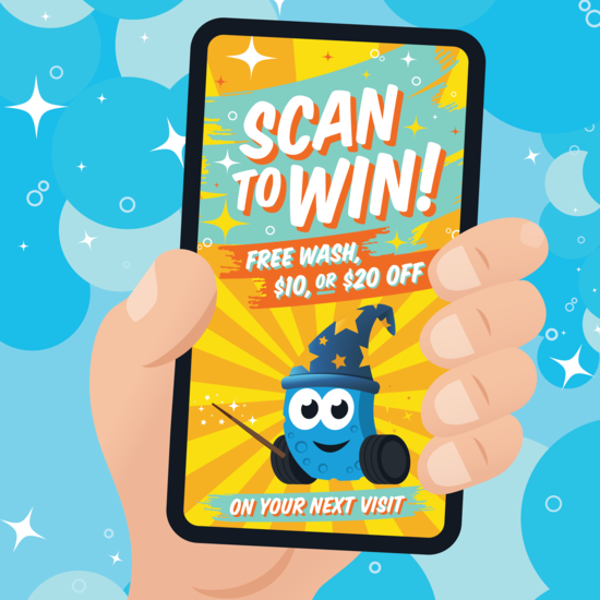 WIN BIG BUBBLES AND FREE FOAM WITH SOAPY JOE’S CAR WASH DIGITAL SCRATCHERS