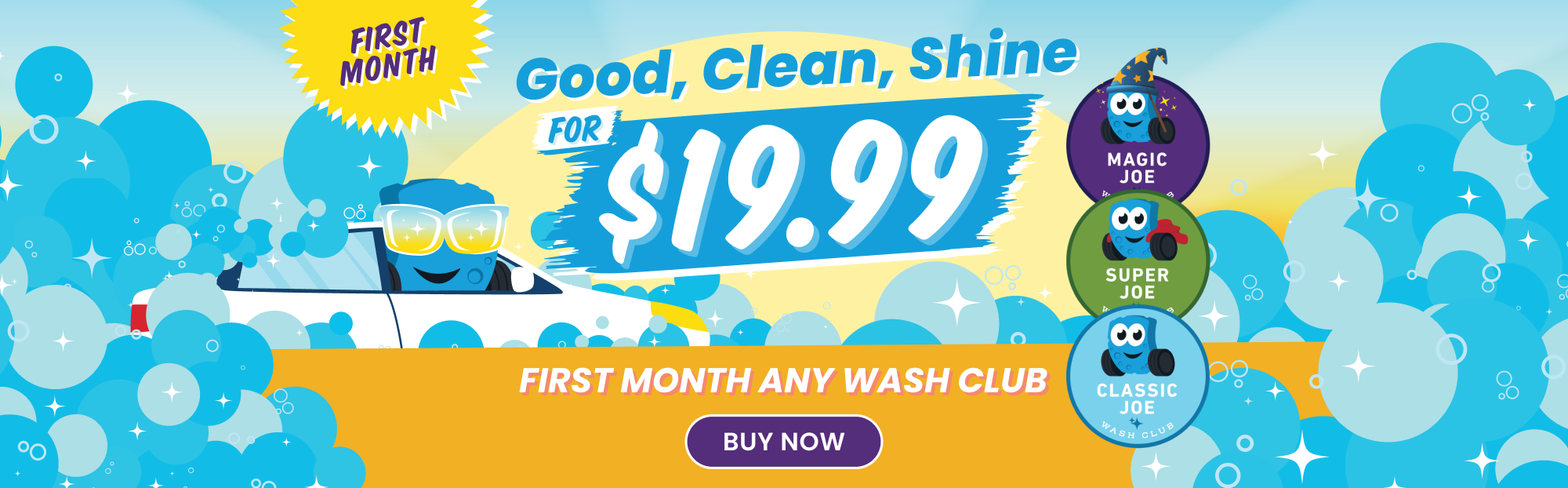 Good, Clean, Shine for $19.99 first month any wash club